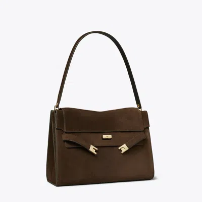 Tory Burch Large Lee Radziwill Suede Shoulder Bag In Brown