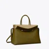 Tory Burch Large Mercer Pebbled Satchel In Leccio