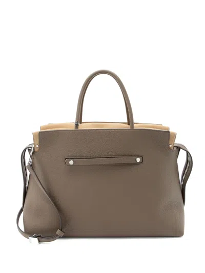 Pre-owned Tory Burch Large Mercer Tote Bag In Brown