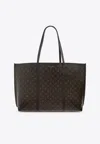 Tory Burch Large Perry Coated Canvas Tote Bag In Brown