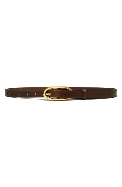 Tory Burch Large Pierced Leather Buckle Belt In Red
