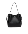 Tory Burch Large Romy Pebble Leather Bucket Bag In Black