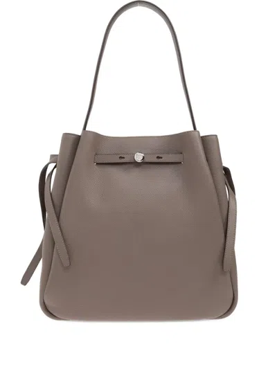 Tory Burch Large Romy Leather Bucket Bag In Brown