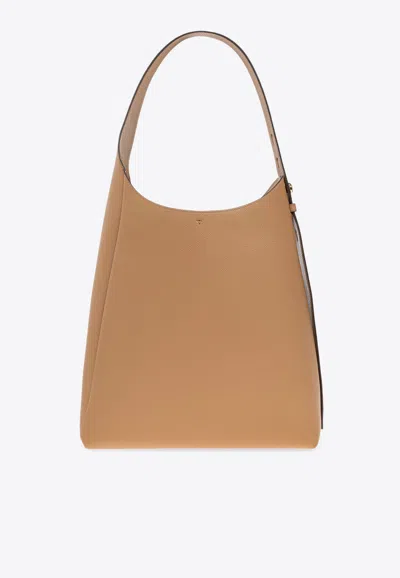 Tory Burch Large Romy Leather Shoulder Bag In Brown