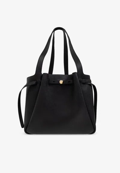 Tory Burch Large Romy Leather Tote Bag In Black
