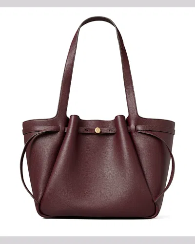 Tory Burch Large Romy Leather Tote Bag In Burgundy