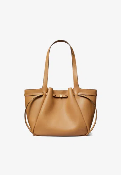 Tory Burch Large Romy Leather Tote Bag In Brown