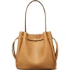 Tory Burch Large Romy Pebble Leather Bucket Bag In Brown