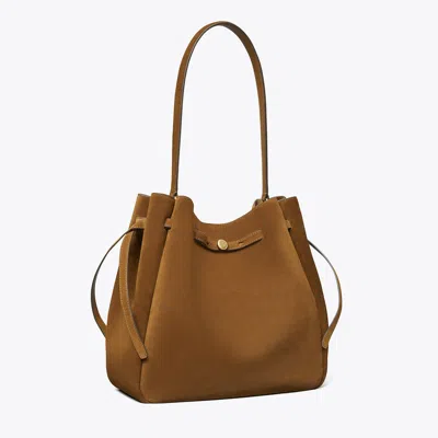Tory Burch Large Romy Suede Bucket Bag In Brown