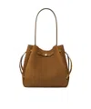 Tory Burch Large Romy Suede Bucket Bag In Brown