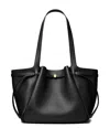 Tory Burch Tote Bag With Double Handles And Gold-tone Hardware In Black