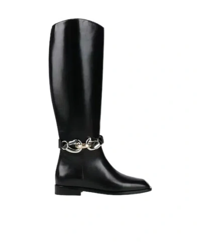 Tory Burch Large Shiny Leather Knight Boots In Black