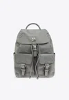 Tory Burch Large Virginia Logo Backpack In Gray