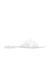 Tory Burch Laser-cut Leather Mules In White