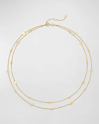 Tory Burch Layered Kira Necklace In Tory Gold