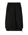 Tory Burch Layered Wool-mohair Skirt In Black