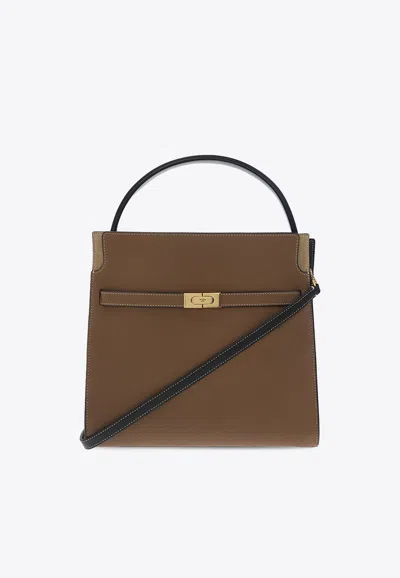 Tory Burch Le Radziwill Pebbled Leather Shoulder Bag In Brown