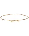 Tory Burch Leather & Chain Leather Belt In Brown