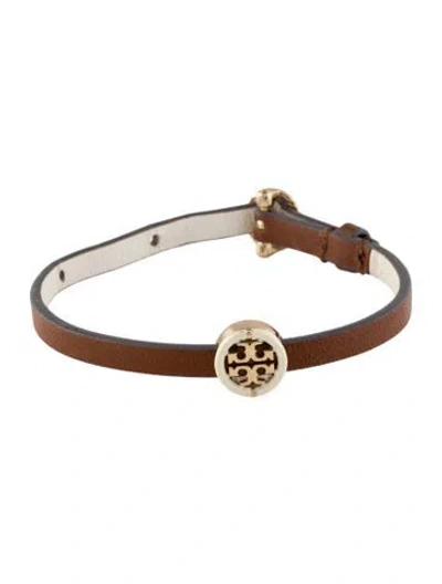 Pre-owned Tory Burch Leather & Enamel Miller Wrap Bracelet In Multi