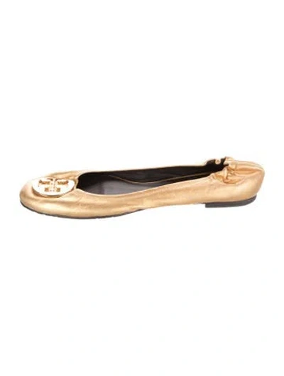 Pre-owned Tory Burch Leather Animal Print Ballet Flats