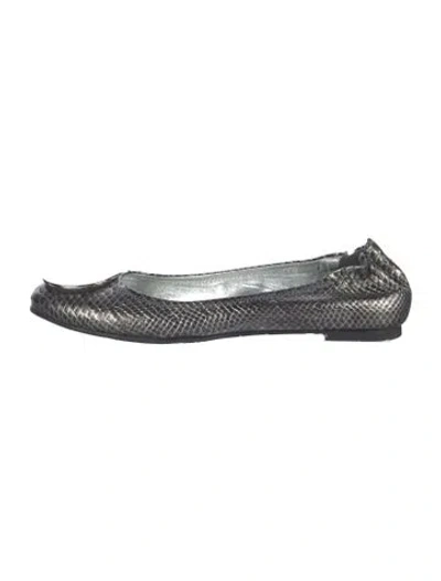 Pre-owned Tory Burch Leather Animal Print Ballet Flats In Multi