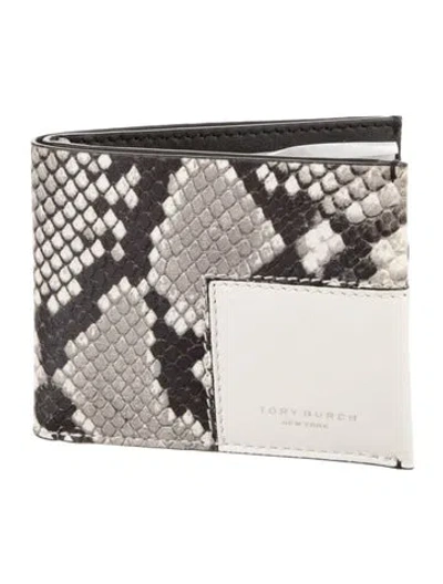 Pre-owned Tory Burch Leather Animal Print Bifold Wallet In Neutral