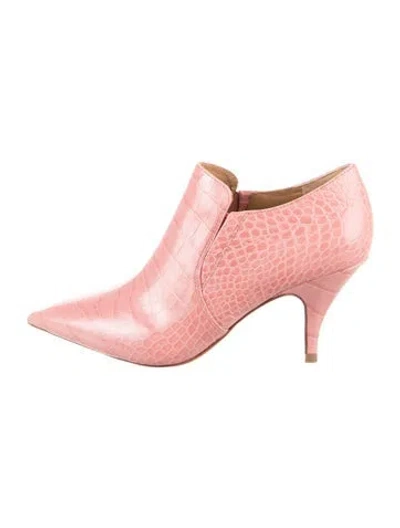 Pre-owned Tory Burch Leather Animal Print Chelsea Boots In Pink