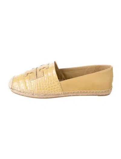 Pre-owned Tory Burch Leather Animal Print Espadrilles In Neutrals