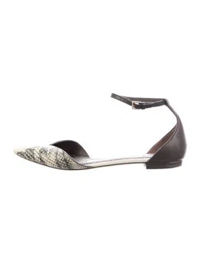 Pre-owned Tory Burch Leather Animal Print Flats In Brown/neutrals