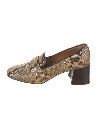 Pre-owned Tory Burch Leather Animal Print Pumps