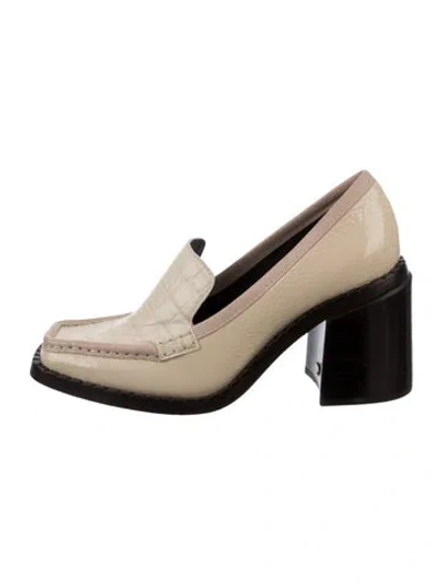 Pre-owned Tory Burch Leather Animal Print Pumps In Neutral