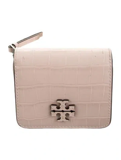Pre-owned Tory Burch Leather Animal Print Wallet In Neutrals