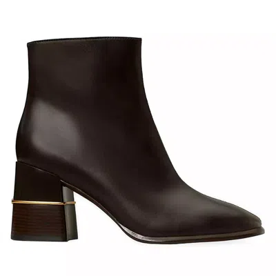 Tory Burch Leather Ankle Boot In Brown