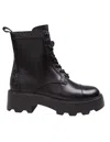 Tory Burch Leather Ankle Boot With T Monogram In Black In Black