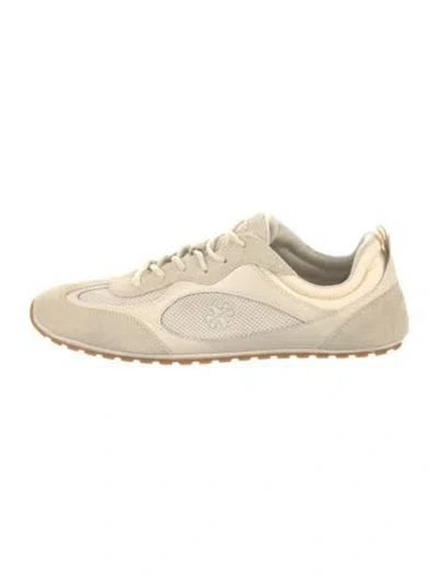 Pre-owned Tory Burch Leather Athletic Sneakers In White
