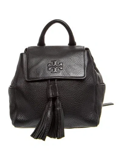 Pre-owned Tory Burch Leather Backpack In Black