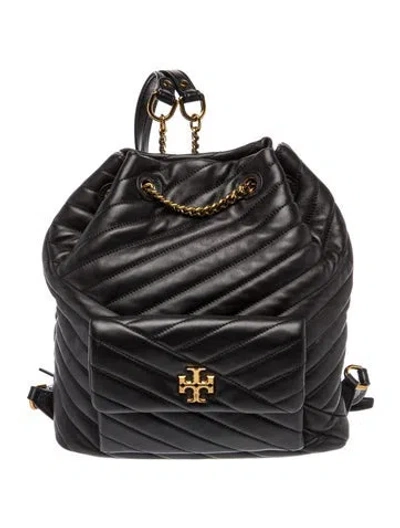 Pre-owned Tory Burch Leather Backpack In Black