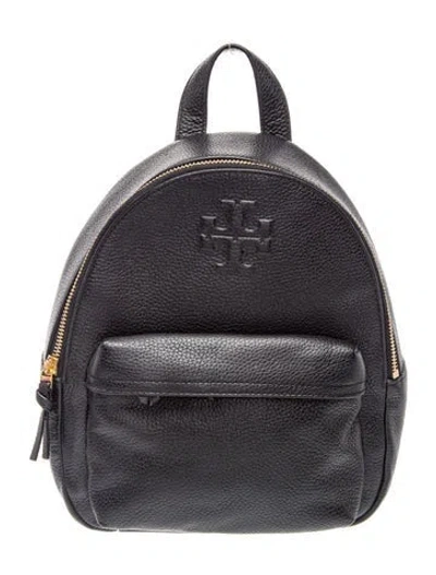 Pre-owned Tory Burch Leather Backpack In Black