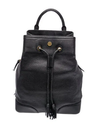 Pre-owned Tory Burch Leather Backpack In Black
