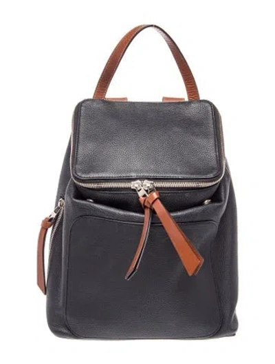 Pre-owned Tory Burch Leather Backpack In Black