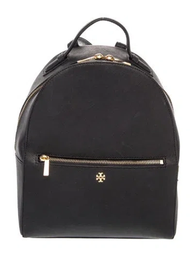Pre-owned Tory Burch Leather Backpack In Black