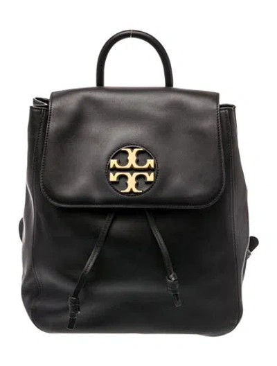 Pre-owned Tory Burch Leather Backpack In Black