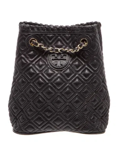 Pre-owned Tory Burch Leather Backpack In Black