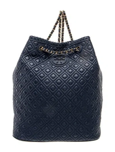 Pre-owned Tory Burch Leather Backpack In Blue