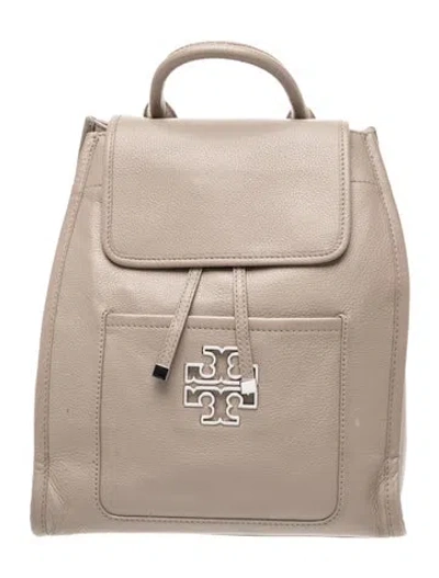 Pre-owned Tory Burch Leather Backpack In Brown
