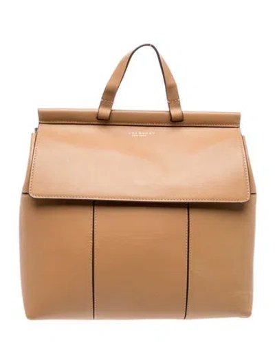 Pre-owned Tory Burch Leather Backpack In Brown
