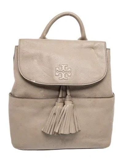 Pre-owned Tory Burch Leather Backpack In Neutral