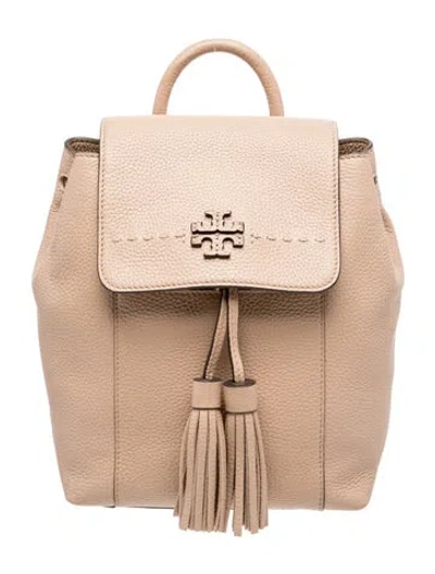 Pre-owned Tory Burch Leather Backpack In Neutral