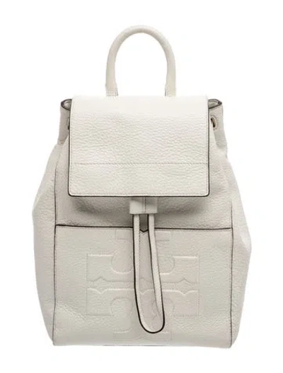 Pre-owned Tory Burch Leather Backpack In Neutral