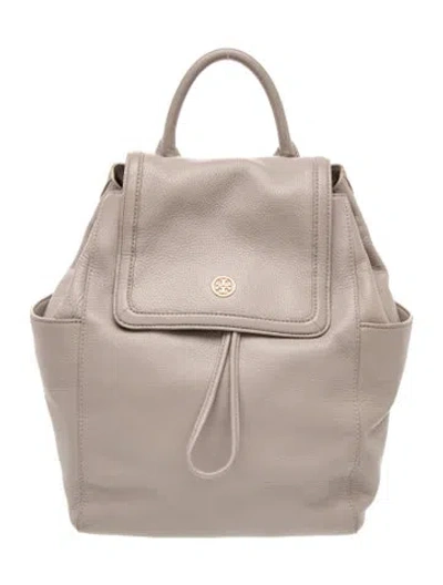 Pre-owned Tory Burch Leather Backpack In Neutral